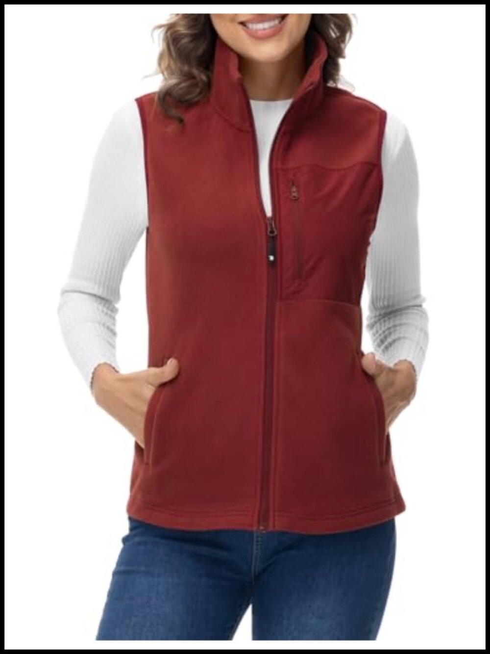 Fleece Vest Lightweight Full Zip Sleeveless Outerwear Sleeveless Jacket
